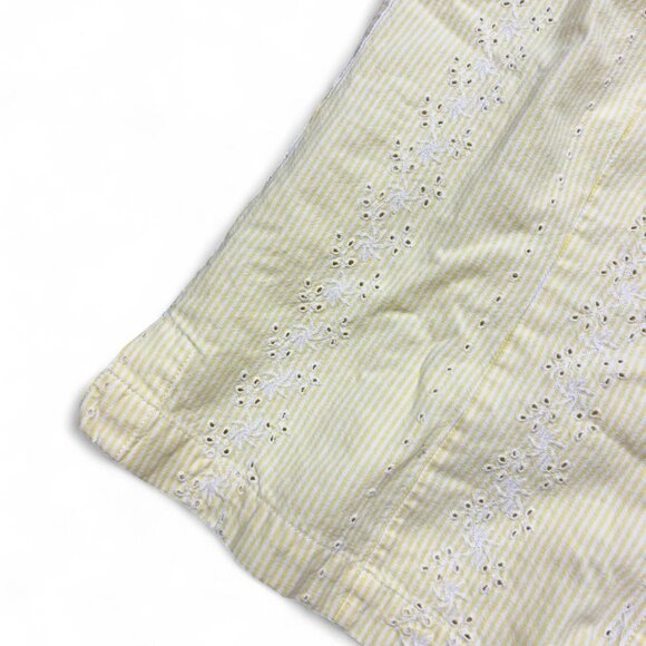 Vintage Lemon Grass Baby Yellow Embroidered Cotton Sleeveless Shirt Button Up Ta - Picture 4 of 5